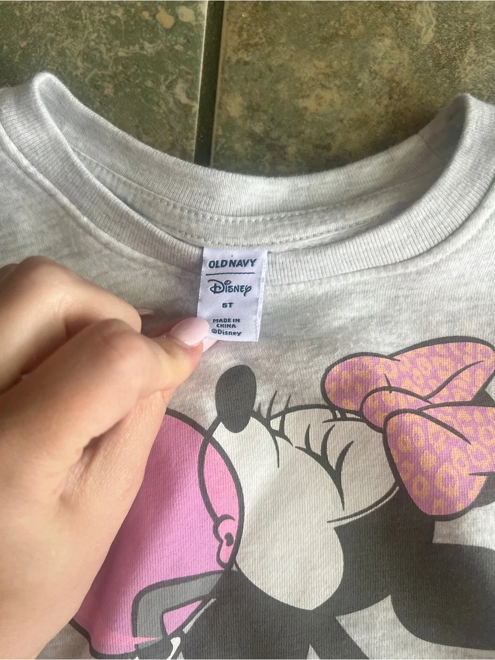 Disney Gray Sweatshirt with Pink-Accent Minnie Mouse Graphic
